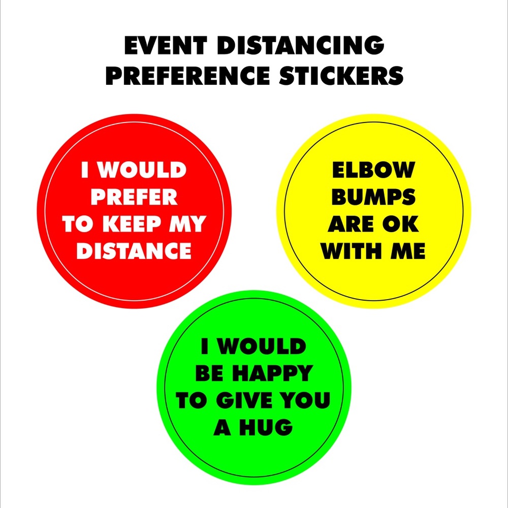 Social distance‎ stickers (30 pack per order)
